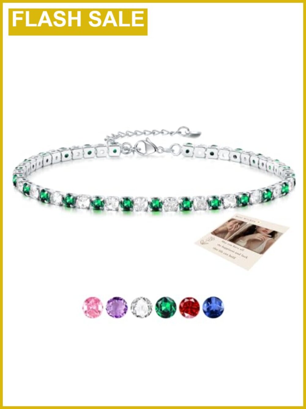 Adjustable Slider Anklet with Cubic Zirconia for Women